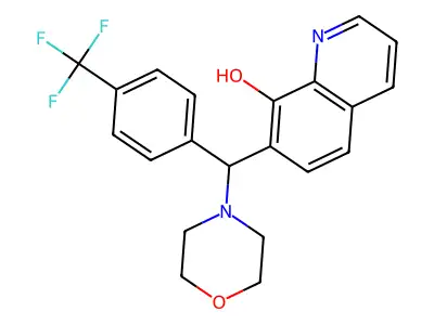 7-[(Morpholin-4-yl)[4-(trifluoromethyl)phenyl]methyl]quinolin-8-ol structure
