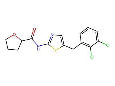 N-[5-[(2,3-dichlorophenyl)methyl]-1,3-thiazol-2-yl]oxolane-2-carboxamide structure