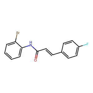 (E)-N-(2-bromophenyl)-3-(4-fluorophenyl)prop-2-enamide structure