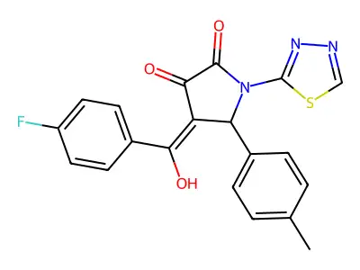 4-(4-fluorobenzoyl)-3-hydroxy-5-(4-methylphenyl)-1-(1,3,4-thiadiazol-2-yl)-2,5-dihydro-1H-pyrrol-2-one structure