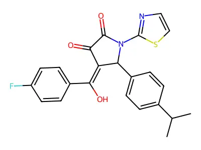4-(4-fluorobenzoyl)-3-hydroxy-5-[4-(propan-2-yl)phenyl]-1-(1,3-thiazol-2-yl)-2,5-dihydro-1H-pyrrol-2-one structure