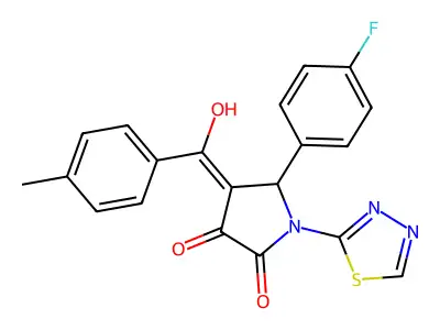 5-(4-fluorophenyl)-3-hydroxy-4-(4-methylbenzoyl)-1-(1,3,4-thiadiazol-2-yl)-2,5-dihydro-1H-pyrrol-2-one structure