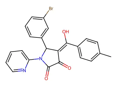 5-(3-bromophenyl)-3-hydroxy-4-(4-methylbenzoyl)-1-(pyridin-2-yl)-2,5-dihydro-1H-pyrrol-2-one structure