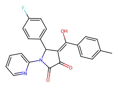 5-(4-fluorophenyl)-3-hydroxy-4-(4-methylbenzoyl)-1-(pyridin-2-yl)-2,5-dihydro-1H-pyrrol-2-one structure