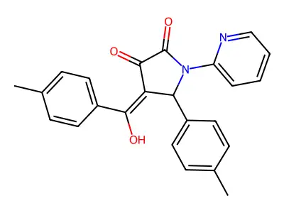 3-hydroxy-4-(4-methylbenzoyl)-5-(4-methylphenyl)-1-(pyridin-2-yl)-2,5-dihydro-1H-pyrrol-2-one structure