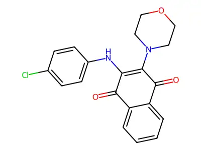 2-((4-Chlorophenyl)amino)-3-morpholinonaphthalene-1,4-dione structure