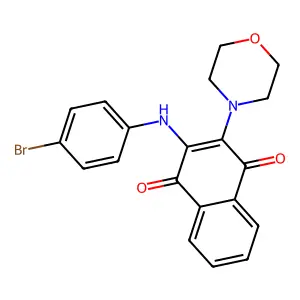 2-((4-Bromophenyl)amino)-3-morpholinonaphthalene-1,4-dione structure