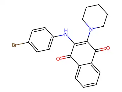 2-((4-Bromophenyl)amino)-3-(piperidin-1-yl)naphthalene-1,4-dione structure