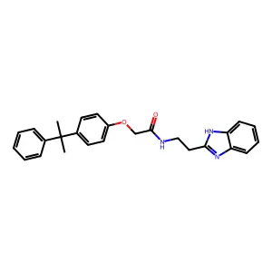 N-[2-(1H-benzimidazol-2-yl)ethyl]-2-[4-(2-phenylpropan-2-yl)phenoxy]acetamide structure