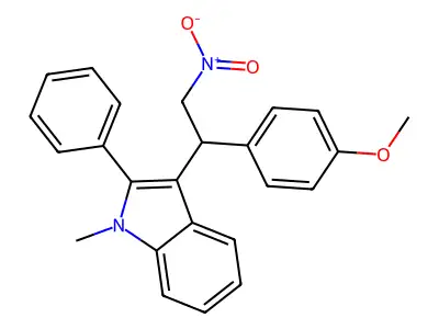 3-[1-(4-methoxyphenyl)-2-nitroethyl]-1-methyl-2-phenyl-1H-indole structure