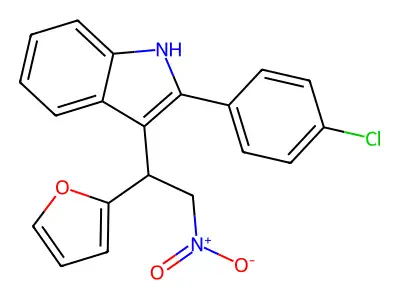 2-(4-chlorophenyl)-3-[1-(furan-2-yl)-2-nitroethyl]-1H-indole structure