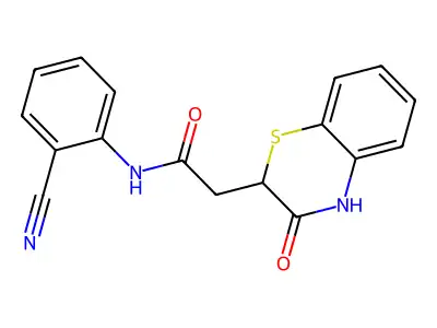 N-(2-cyanophenyl)-2-(3-oxo-3,4-dihydro-2H-1,4-benzothiazin-2-yl)acetamide structure