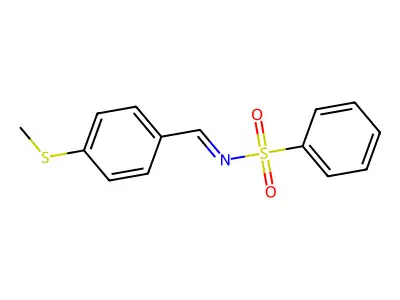 N-{[4-(Methylsulfanyl)phenyl]methylidene}benzenesulfonamide structure