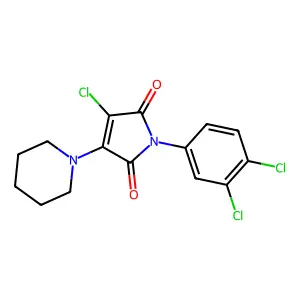 3-Chloro-1-(3,4-dichlorophenyl)-4-piperidin-1-ylpyrrole-2,5-dione structure