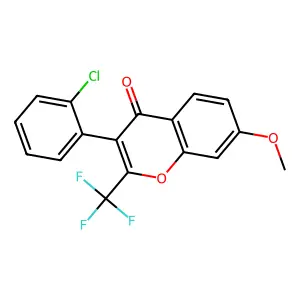 3-(2-Chlorophenyl)-7-methoxy-2-(trifluoromethyl)chromen-4-one structure