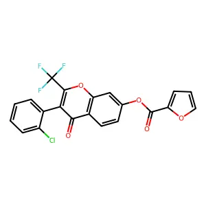 [3-(2-Chlorophenyl)-4-oxo-2-(trifluoromethyl)chromen-7-yl] furan-2-carboxylate structure