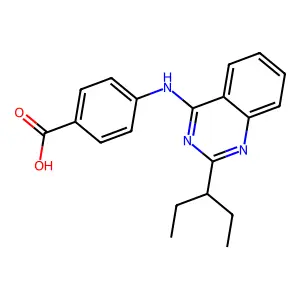 4-((2-(Pentan-3-yl)quinazolin-4-yl)amino)benzoic acid structure