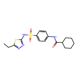 N-[4-[(5-ethyl-1,3,4-thiadiazol-2-yl)sulfamoyl]phenyl]cyclohexanecarboxamide structure