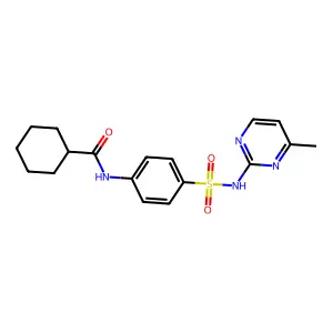 N-[4-[(4-methylpyrimidin-2-yl)sulfamoyl]phenyl]cyclohexanecarboxamide structure