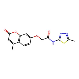 2-(4-methyl-2-oxochromen-7-yl)oxy-N-(5-methyl-1,3,4-thiadiazol-2-yl)acetamide structure