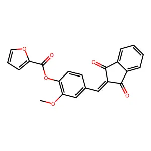 4-((1,3-Dioxo-1,3-dihydro-2H-inden-2-ylidene)methyl)-2-methoxyphenyl 2-furoate structure