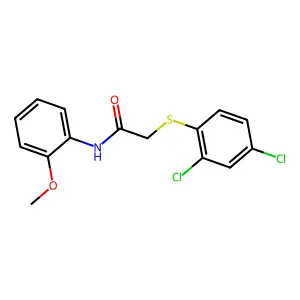 2-[(2,4-dichlorophenyl)sulfanyl]-N-(2-methoxyphenyl)acetamide structure