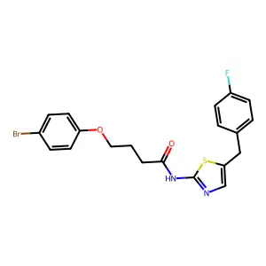 4-(4-bromophenoxy)-N-[5-(4-fluorobenzyl)-1,3-thiazol-2-yl]butanamide structure