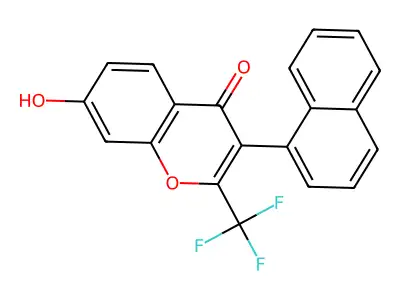 7-hydroxy-3-(naphthalen-1-yl)-2-(trifluoromethyl)-4H-chromen-4-one structure