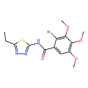 2-bromo-N-(5-ethyl-1,3,4-thiadiazol-2-yl)-3,4,5-trimethoxybenzamide structure