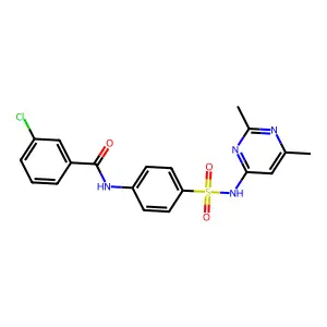 3-chloro-N-{4-[(2,6-dimethylpyrimidin-4-yl)sulfamoyl]phenyl}benzamide structure