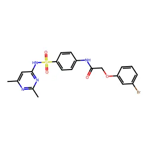 2-(3-bromophenoxy)-N-{4-[(2,6-dimethylpyrimidin-4-yl)sulfamoyl]phenyl}acetamide structure