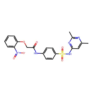 N-[4-[(2,6-dimethylpyrimidin-4-yl)sulfamoyl]phenyl]-2-(2-nitrophenoxy)acetamide structure