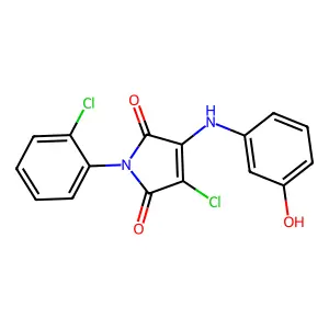 3-chloro-1-(2-chlorophenyl)-4-(3-hydroxyanilino)-1H-pyrrole-2,5-dione structure
