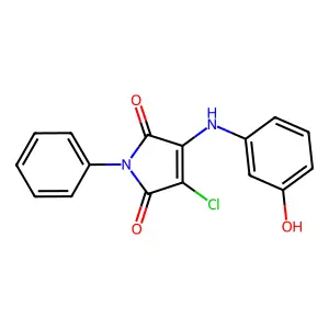 3-chloro-4-(3-hydroxyanilino)-1-phenyl-1H-pyrrole-2,5-dione structure