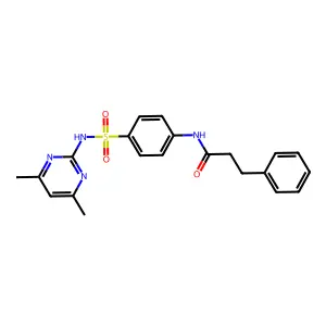 N-(4-{[(4,6-dimethyl-2-pyrimidinyl)amino]sulfonyl}phenyl)-3-phenylpropanamide structure