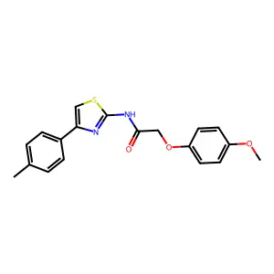 2-(4-methoxyphenoxy)-N-[4-(4-methylphenyl)-1,3-thiazol-2-yl]acetamide structure