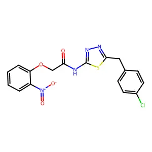 N-(5-(4-chlorobenzyl)-1,3,4-thiadiazol-2-yl)-2-(2-nitrophenoxy)acetamide structure