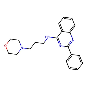 N-[3-(4-morpholinyl)propyl]-2-phenyl-4-quinazolinamine structure