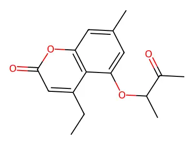 4-Ethyl-7-methyl-5-(1-methyl-2-oxopropoxy)-2H-chromen-2-one structure