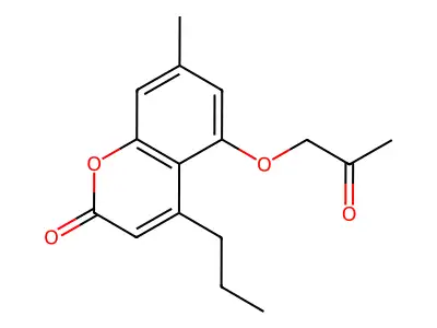 7-methyl-5-(2-oxopropoxy)-4-propyl-2H-chromen-2-one structure