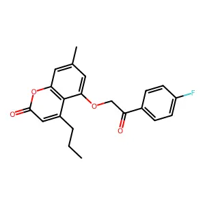 5-[2-(4-fluorophenyl)-2-oxoethoxy]-7-methyl-4-propyl-2H-chromen-2-one structure