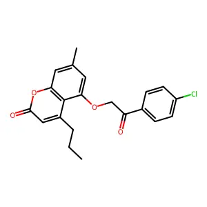 5-[2-(4-chlorophenyl)-2-oxoethoxy]-7-methyl-4-propyl-2H-chromen-2-one structure