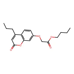 butyl 2-[(2-oxo-4-propyl-2H-chromen-7-yl)oxy]acetate structure