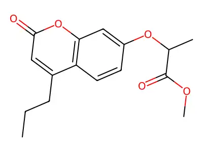 methyl 2-[(2-oxo-4-propyl-2H-chromen-7-yl)oxy]propanoate structure