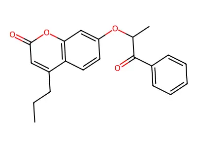 7-[(1-oxo-1-phenylpropan-2-yl)oxy]-4-propyl-2H-chromen-2-one structure