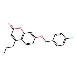 7-((4-fluorobenzyl)oxy)-4-propyl-2H-chromen-2-one structure