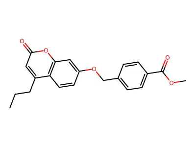 methyl 4-{[(2-oxo-4-propyl-2H-chromen-7-yl)oxy]methyl}benzoate structure