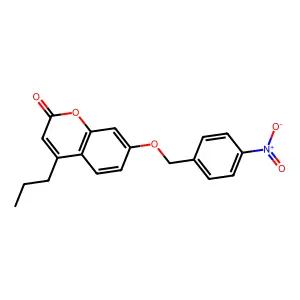 7-((4-nitrobenzyl)oxy)-4-propyl-2H-chromen-2-one structure