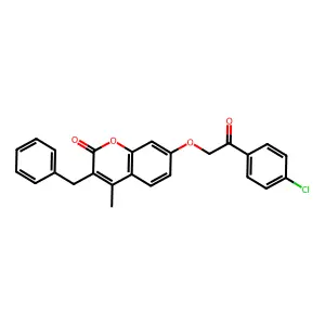 3-benzyl-7-[2-(4-chlorophenyl)-2-oxoethoxy]-4-methyl-2H-chromen-2-one structure