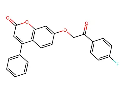 7-[2-(4-fluorophenyl)-2-oxoethoxy]-4-phenyl-2H-chromen-2-one structure